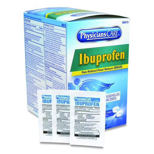 Ibuprofen Tablets, Two-Pack, 50 Packs/Box