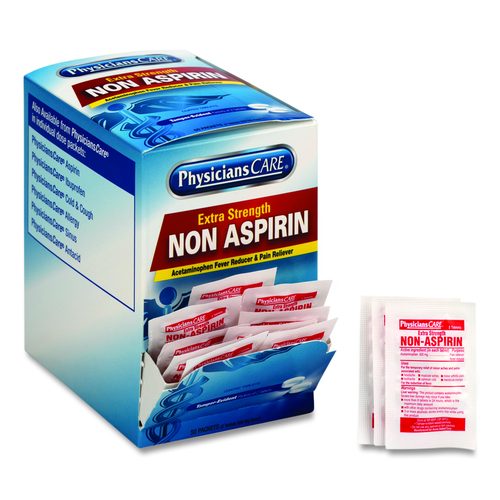 Extra-Strength Acetaminophen Tablets, Two-Pack, 50 Packs/Box