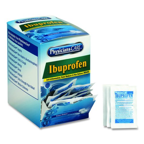 Ibuprofen Pain Reliever Tablets, Two-Pack, 125 Packs/Box