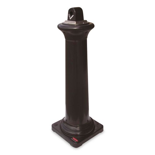 GroundsKeeper Tuscan Receptacle, 22.05 gal, 13 dia x 38.38h, Black