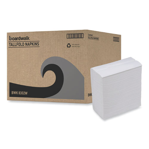 Tall Fold Dispenser Napkin, 12 x 7, White, 500/Pack, 20 Packs/Carton